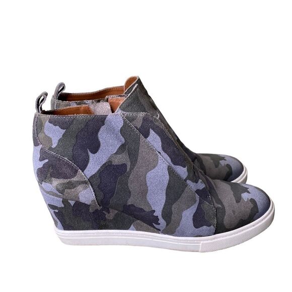 Paolo Felicia Muted Camo Platform Wedge Sneaker Booties Side Zipper Size 6 - Picture 3 of 10